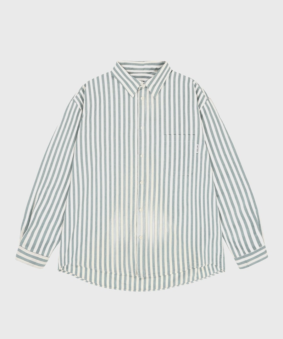 MELANGE STRIPE SHIRT - SKY BLUE