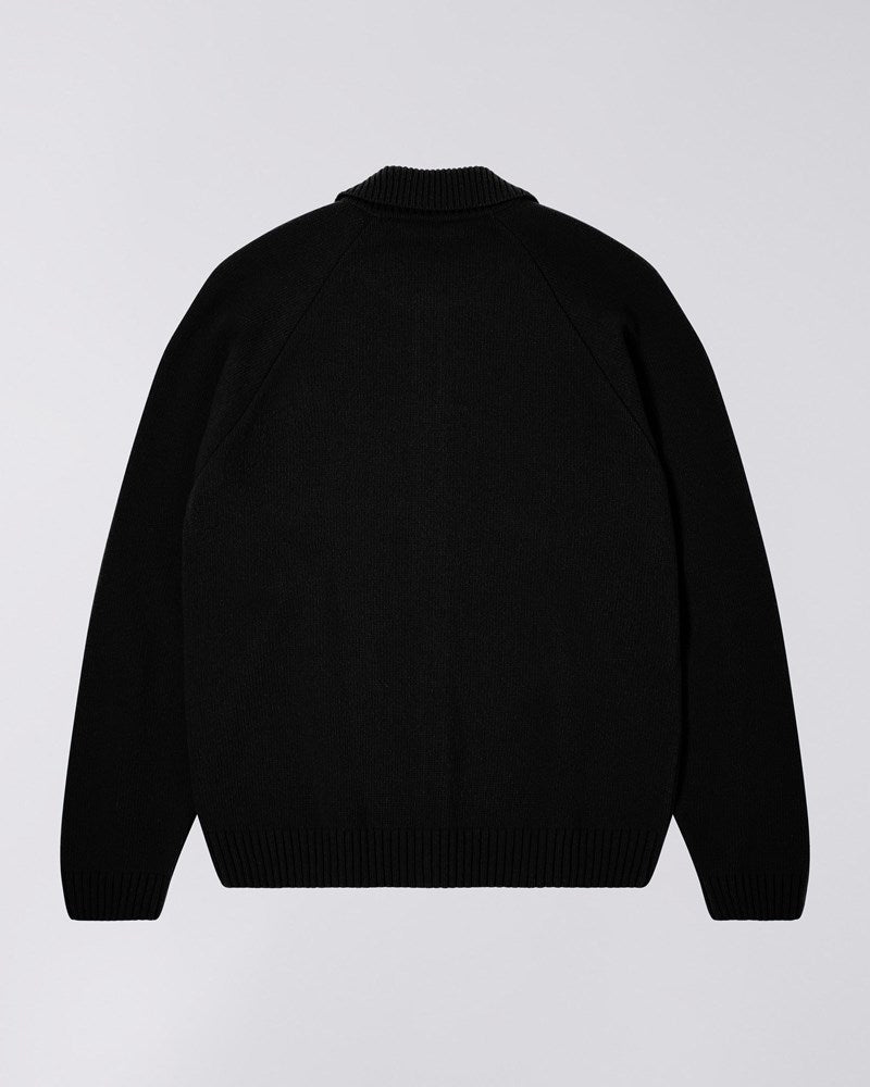 Edwin Mars Polo Cardigan - Premium Strik i Sort