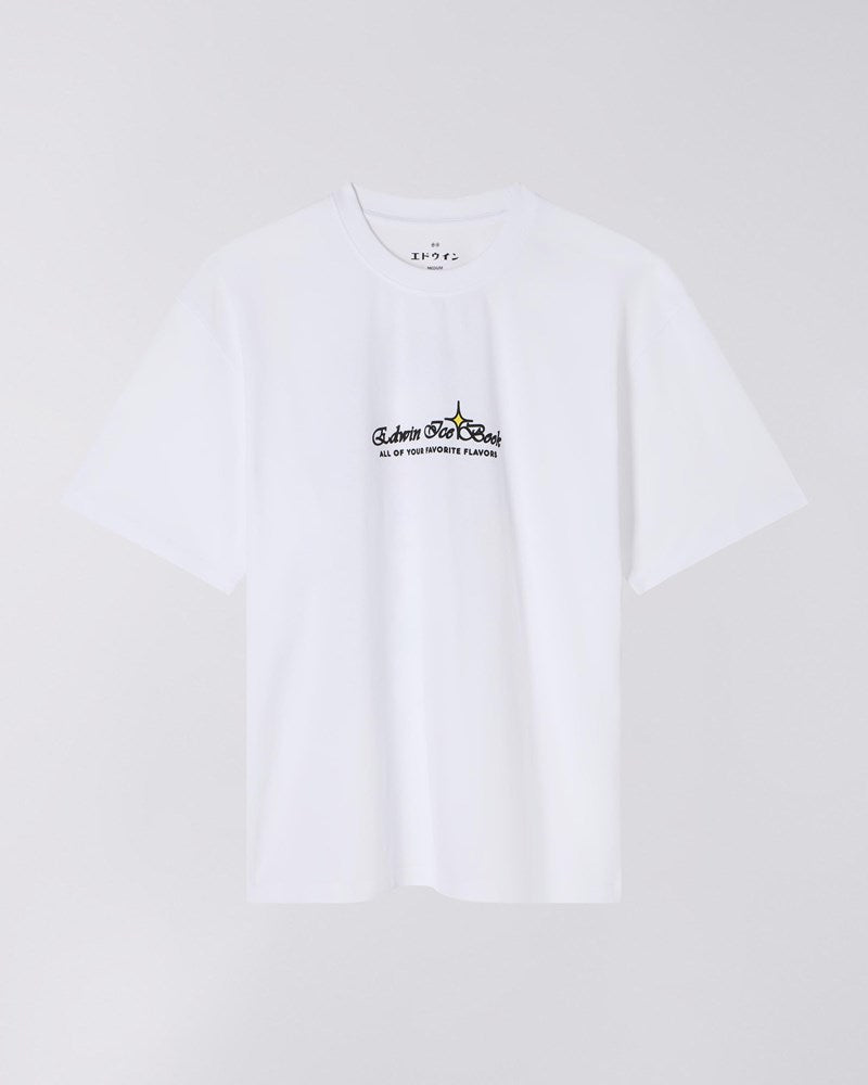 Love In The Books Oversized T-Shirt - White | Edwin med grafik på begge sidder.
