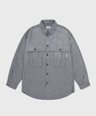 STRIPE POCKET WORK SHIRT - NAVY