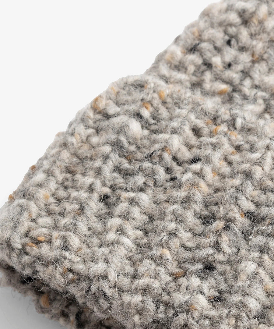 Donegal Wool Rib Beanie Light Grey Melange