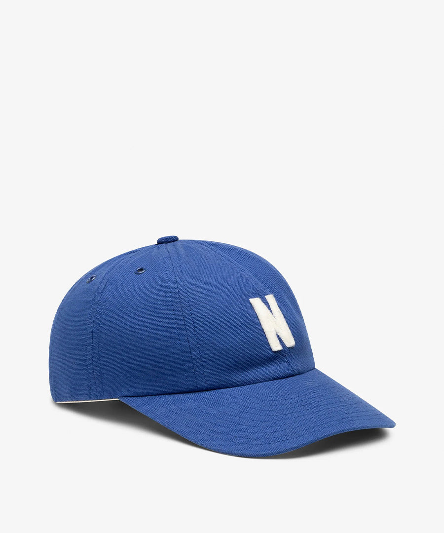 Light Canvas Felt N 8 Panel Cap Dark Blue