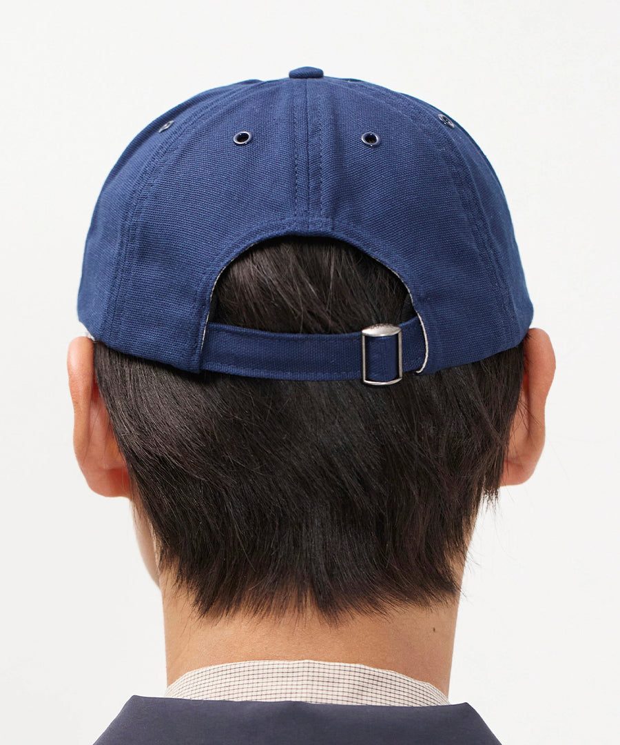 Light Canvas Felt N 8 Panel Cap Dark Blue