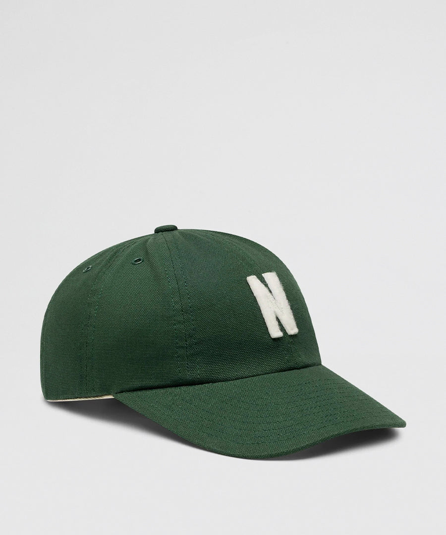 Light Canvas Felt N 8 Panel Cap Hunter Green
