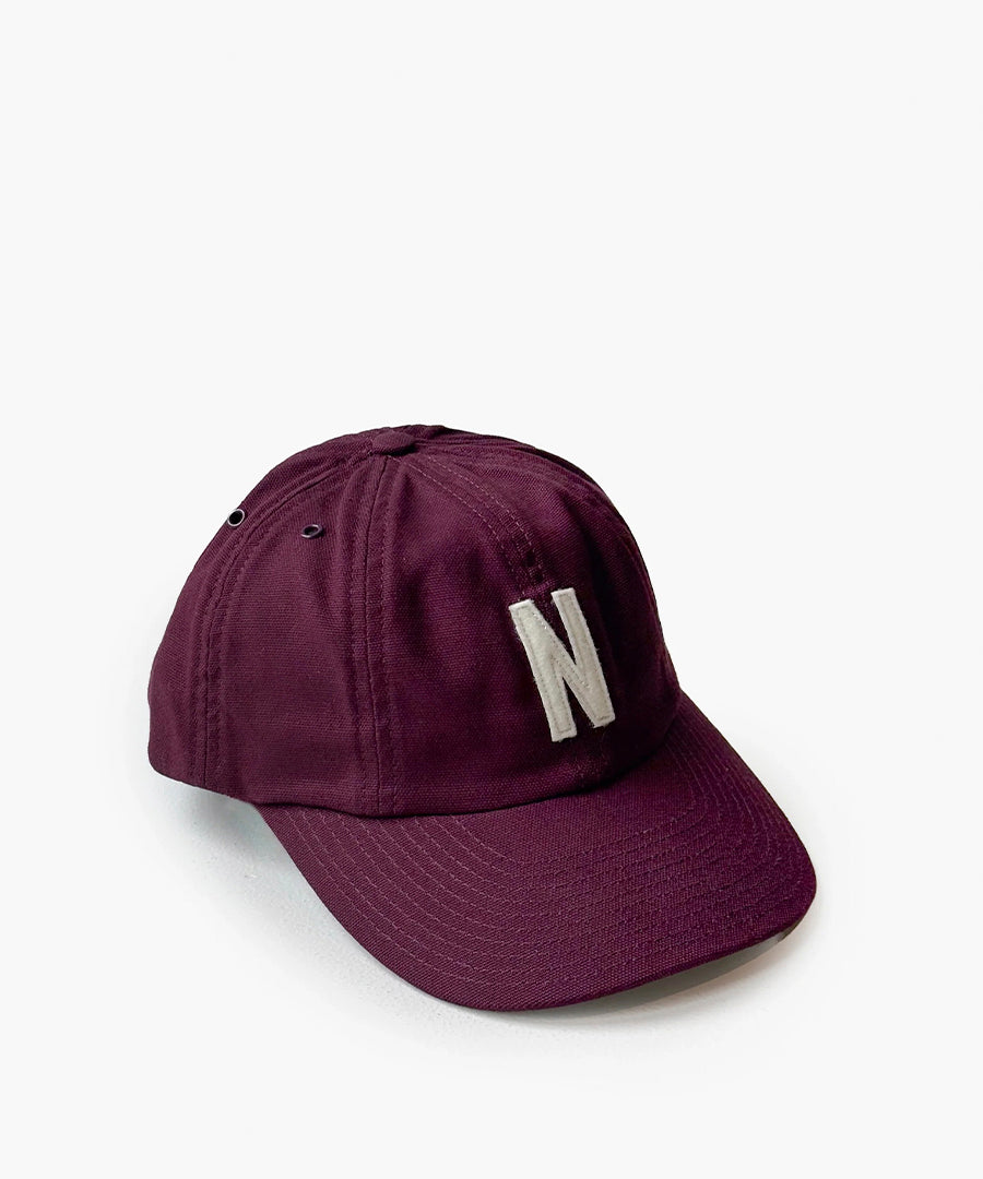 Light Canvas Felt N 8 Panel Cap Mahogany