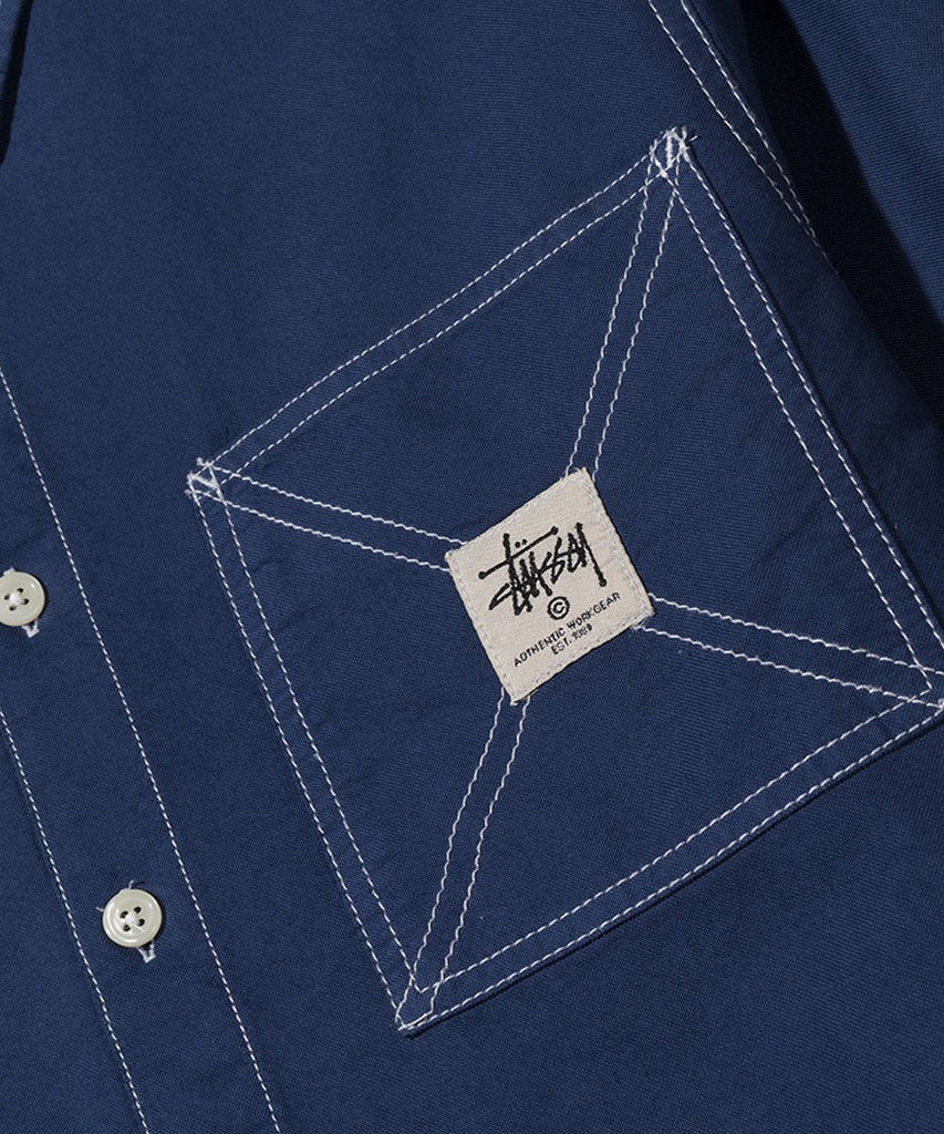 Stussy Oxford Work LS Shirt Navy shirts