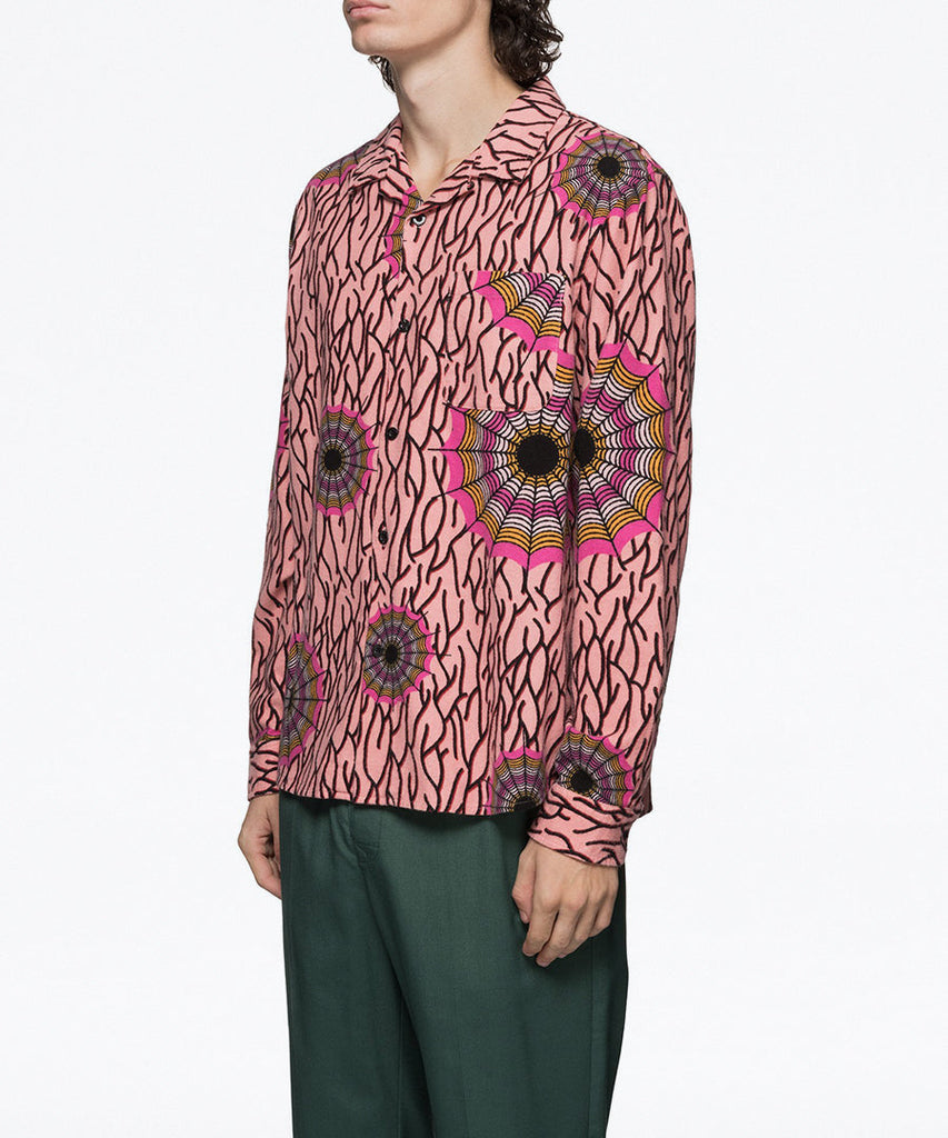 Stussy Spider Web Flannel LS Shirt Pink shirts