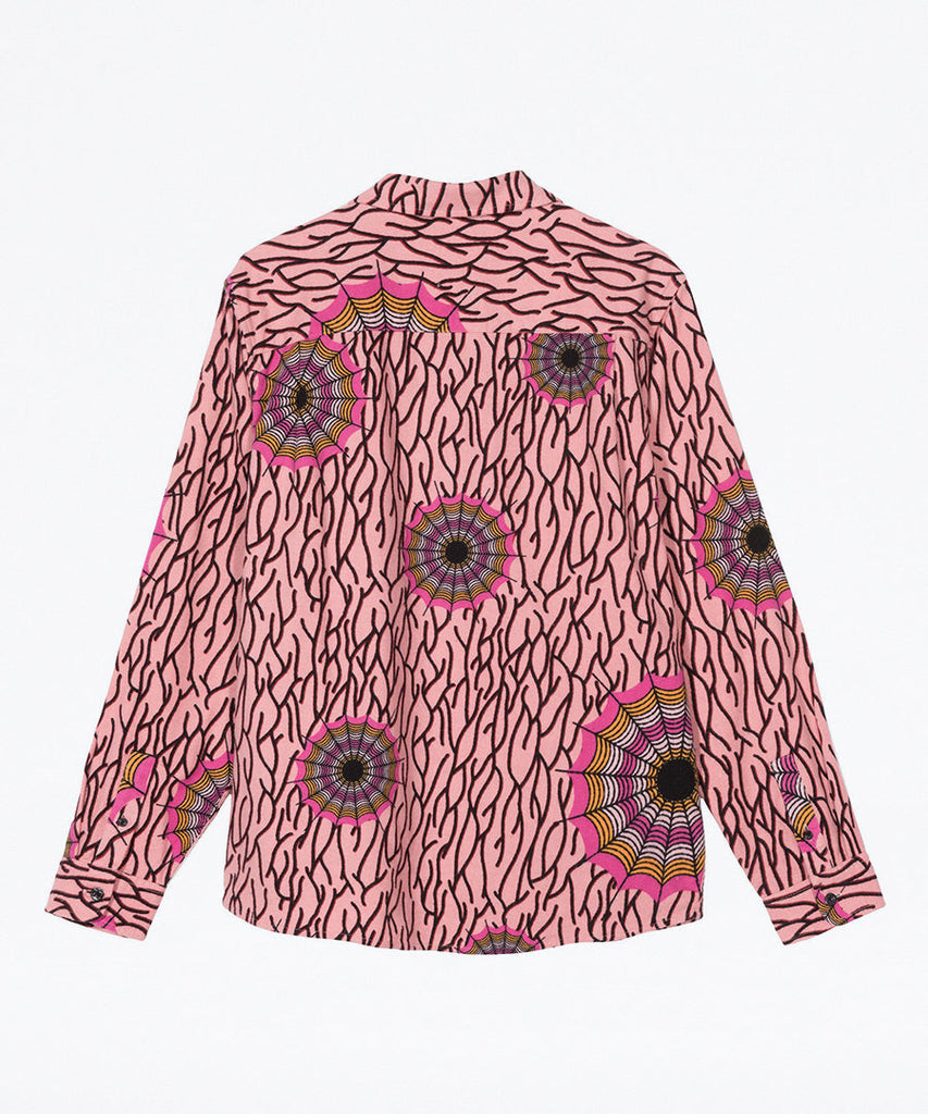 Stussy Spider Web Flannel LS Shirt Pink shirts
