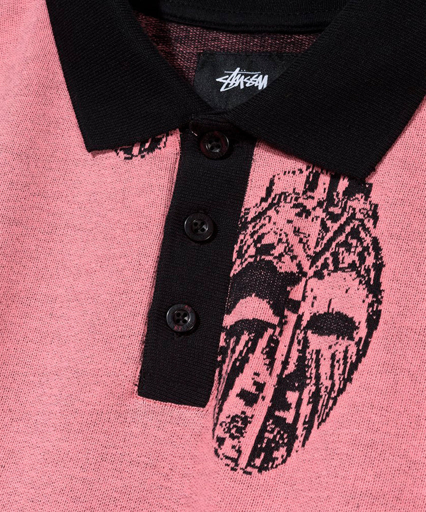Stussy Mask LS Polo Pink knitwear