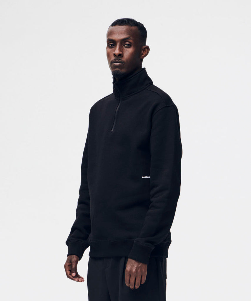 Ken half zip sweatshirt - Black-Soulland-sweatshirts