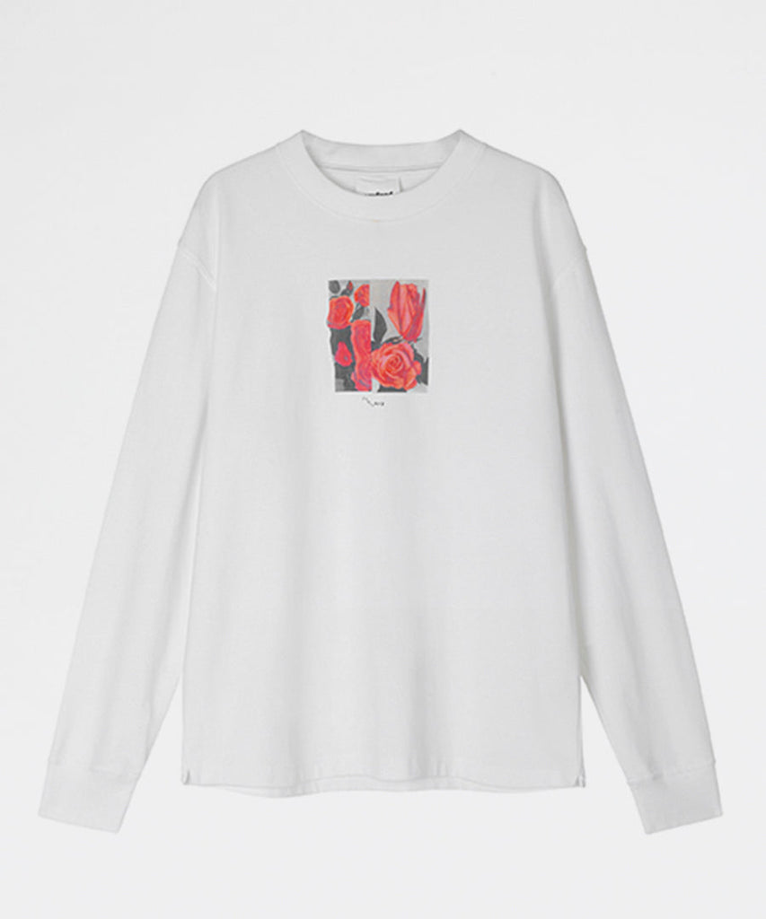 Rose Ls T-Shirt White-Soulland