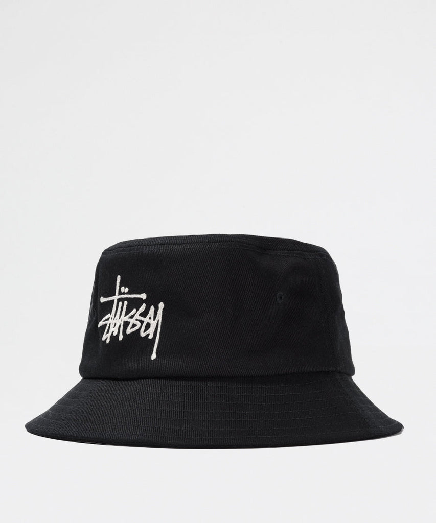 Stussy Big Logo Bucket Hat Black Caps & Bucket hats