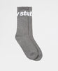 Stussy Jacquard Logo Socks Grey Heather UDSOLGT