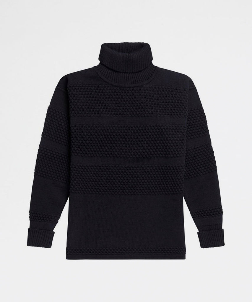 Fisherman Sweater Navy Blue-S.N.S Herning-knitwear