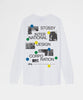Stussy Dot Collage LS Tee White t-shirts