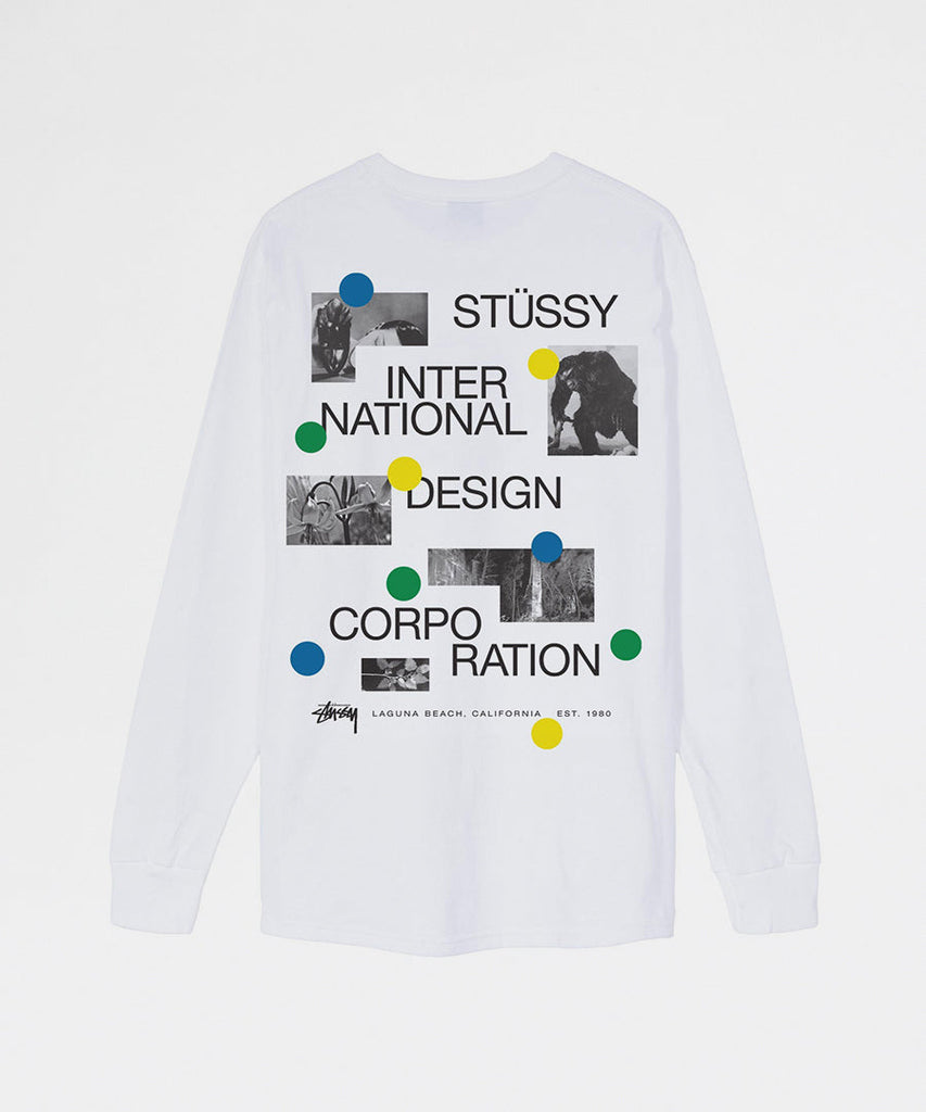 Stussy Dot Collage LS Tee White t-shirts
