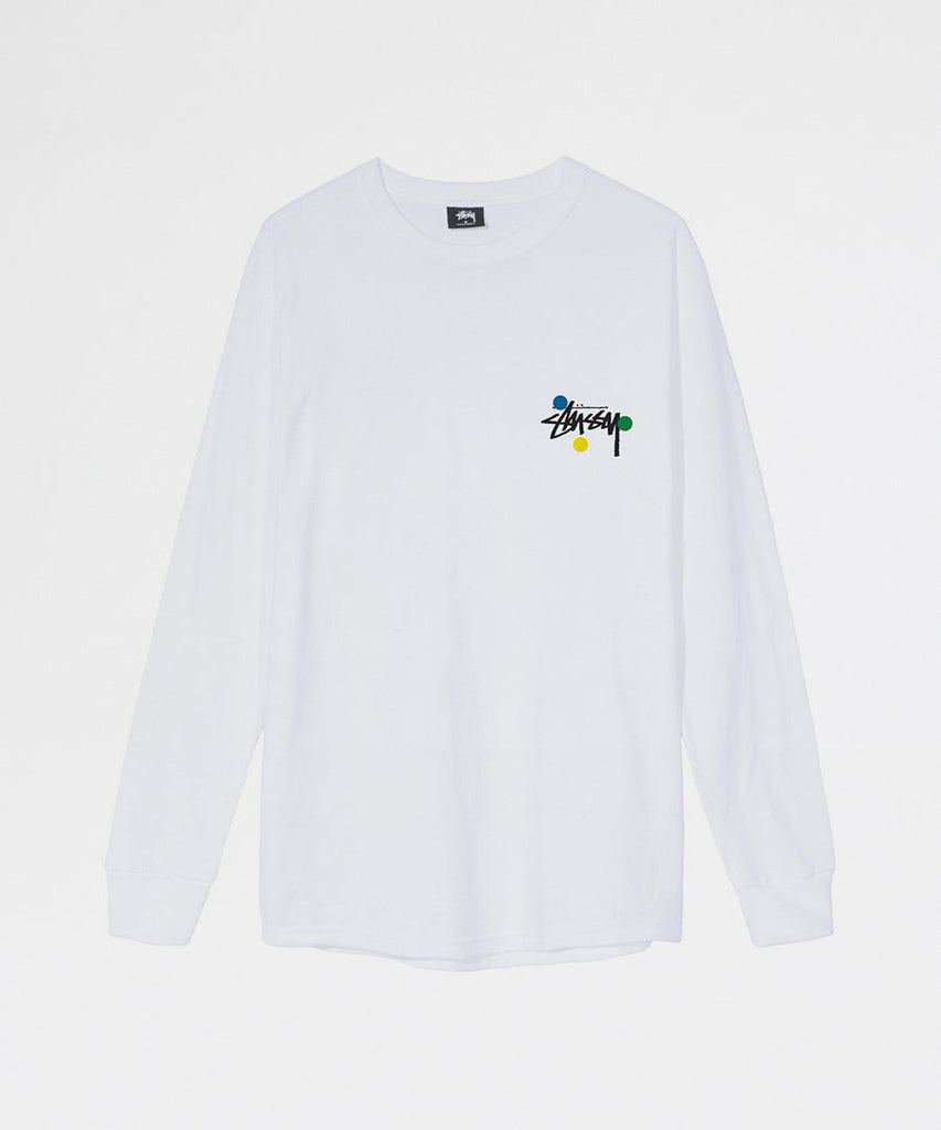 Stussy Dot Collage LS Tee White t-shirts