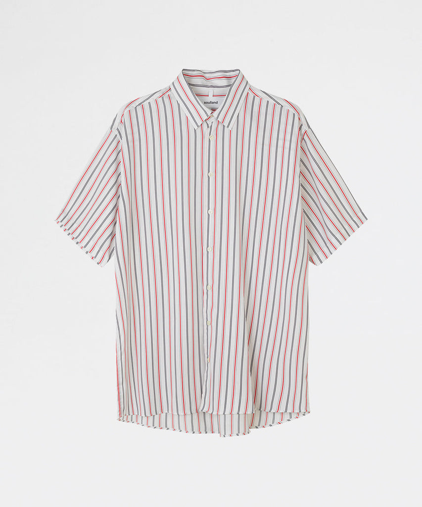 Basil Shirt White Red Stripes
