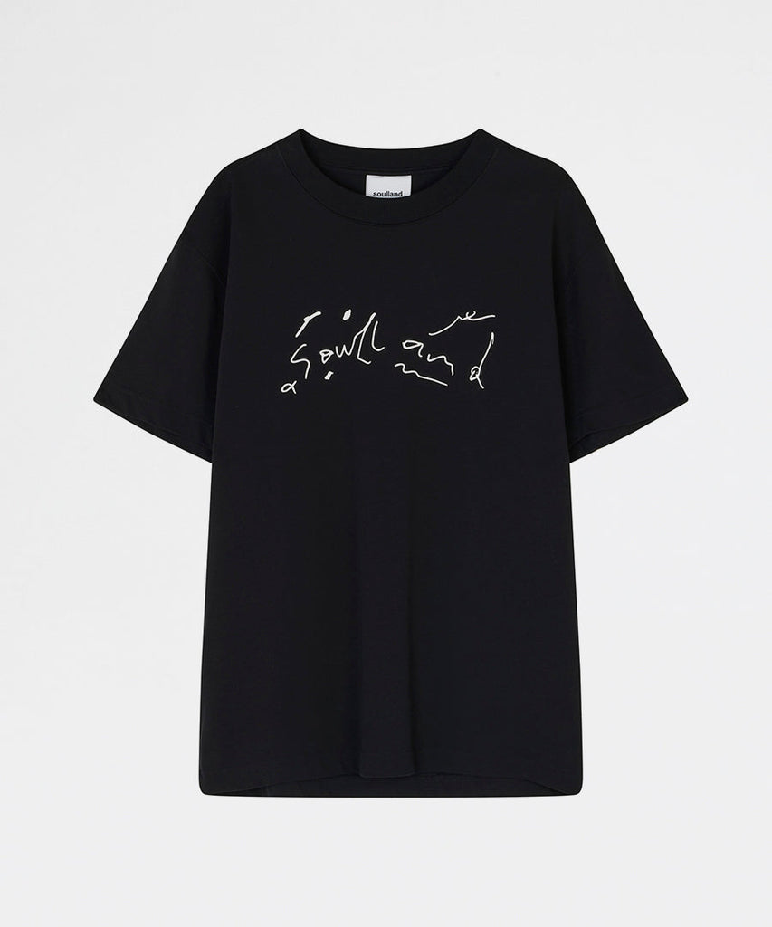 Scribble Logo T-shirt Black-Soulland-t-shirts
