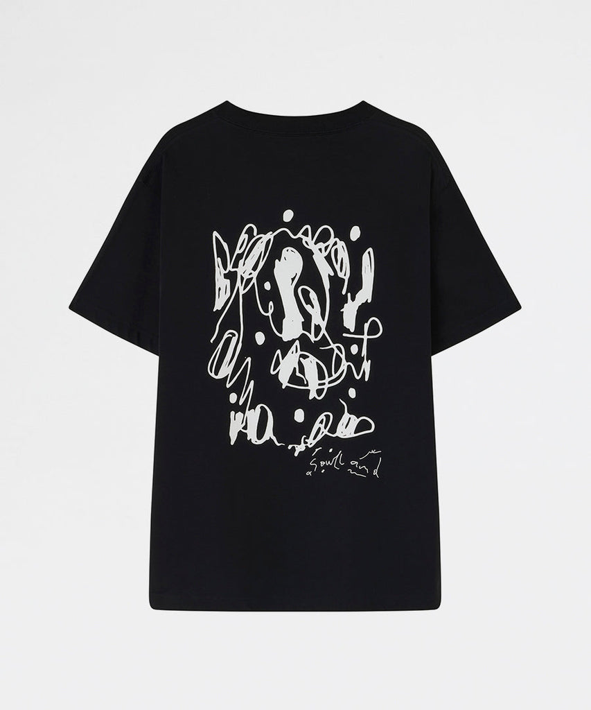 Flower Scribble T-shirt Black-Soulland-t-shirts