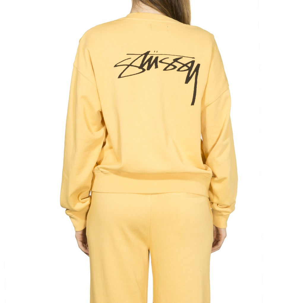 Stussy Ezra Cropped Baggy Crew Yellow UDSOLGT