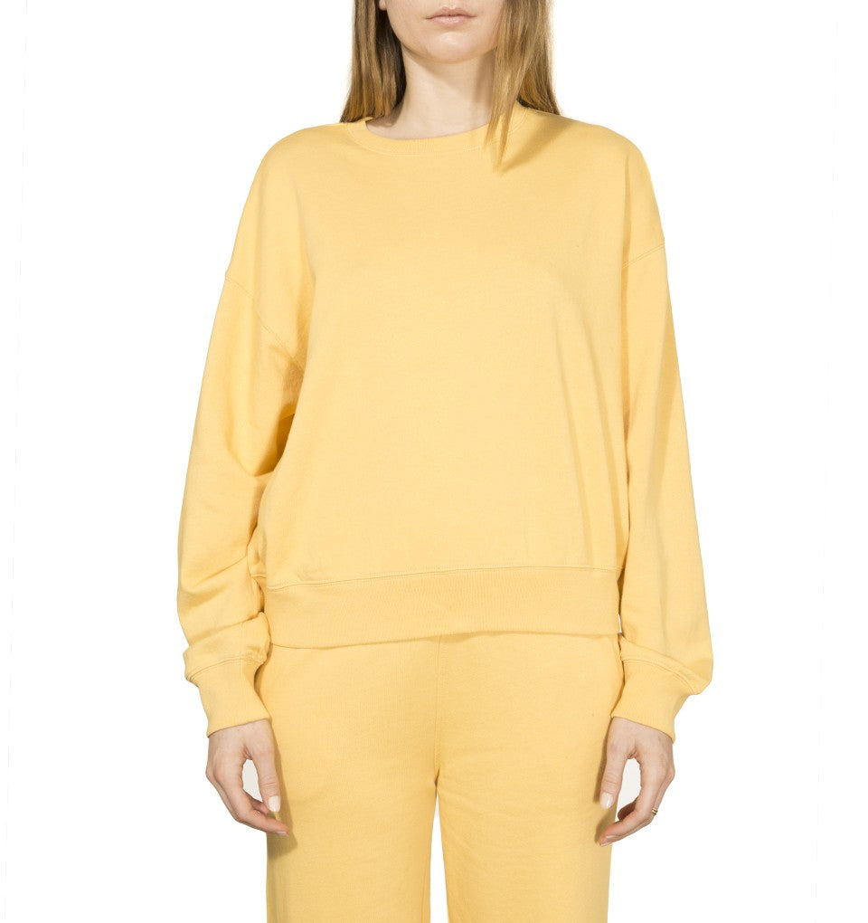 Stussy Ezra Cropped Baggy Crew Yellow UDSOLGT