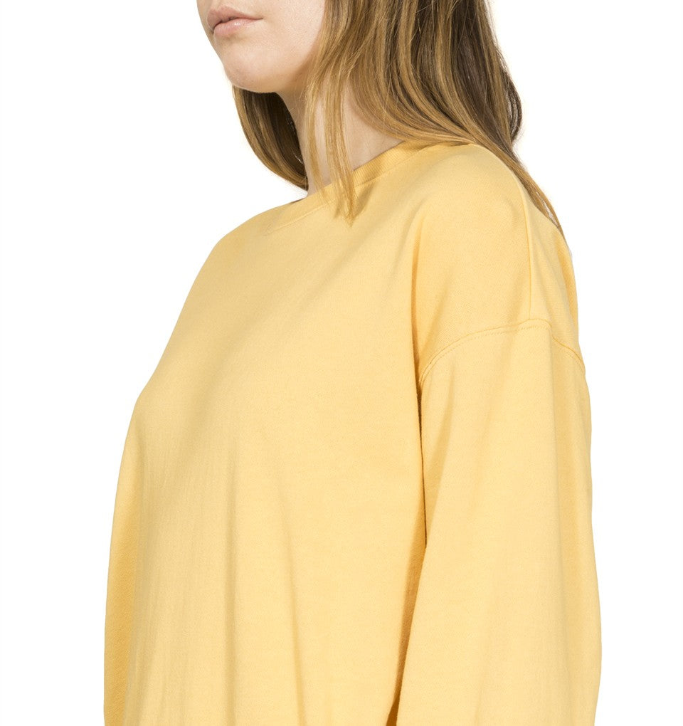 Stussy Ezra Cropped Baggy Crew Yellow UDSOLGT