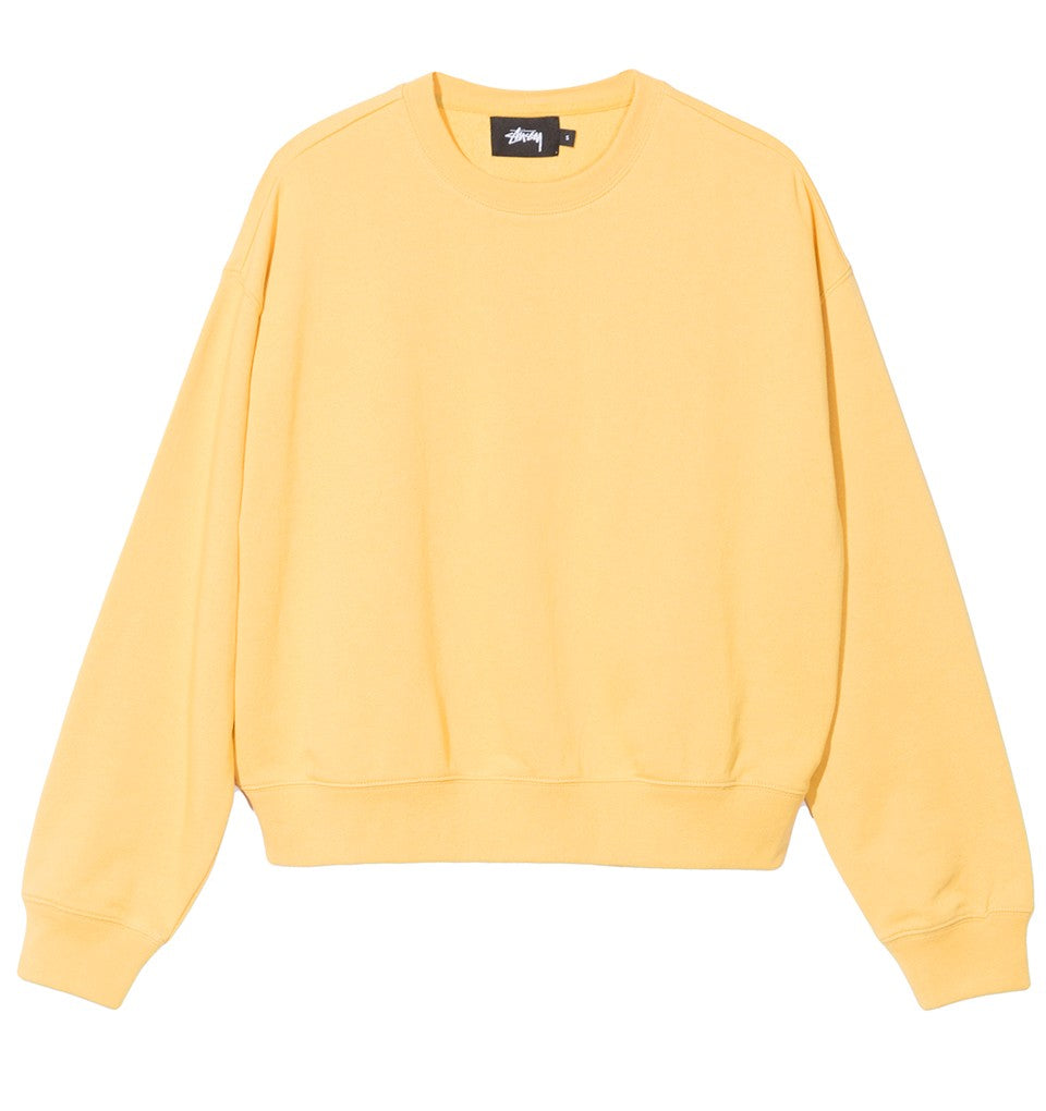 Stussy Ezra Cropped Baggy Crew Yellow UDSOLGT