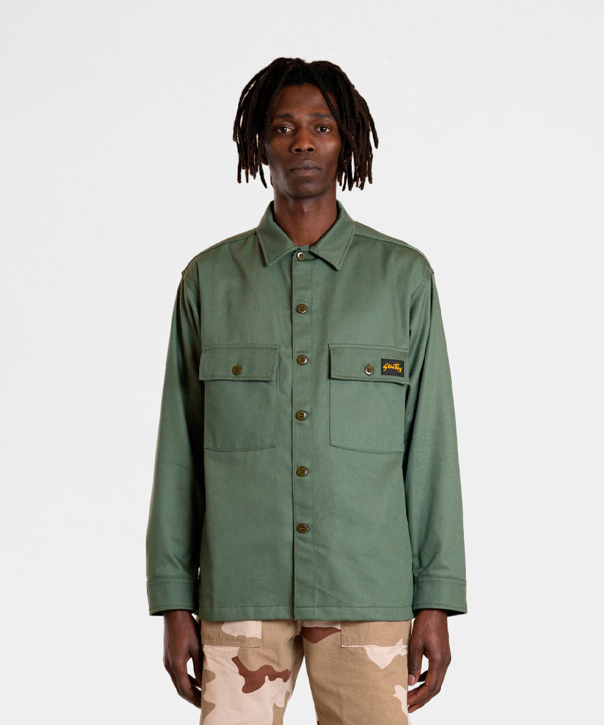 CPO Shirt Olive Sateen-shirts-Stan Ray