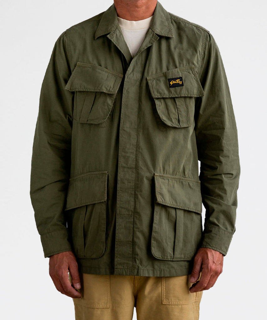 Tropical Jacket Olive Poplin-jackets-Stan Ray