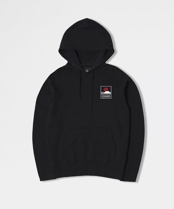 Sunset On Mt Fuji Hoodie Sweat - Heavy Felpa 100% Cotton 350 g Black garment washed-Edwin Jeans-Packyard DK