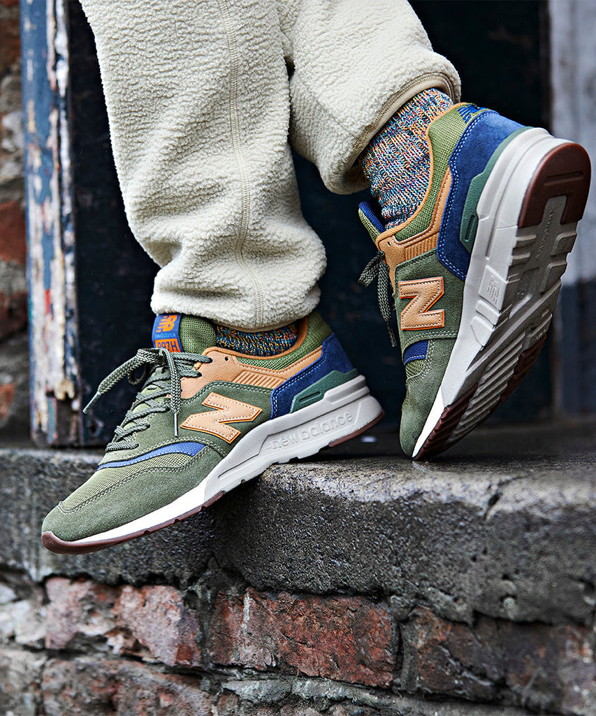 New Balance CM997HFU Oak Leaf Green Natural Indigo sneakers