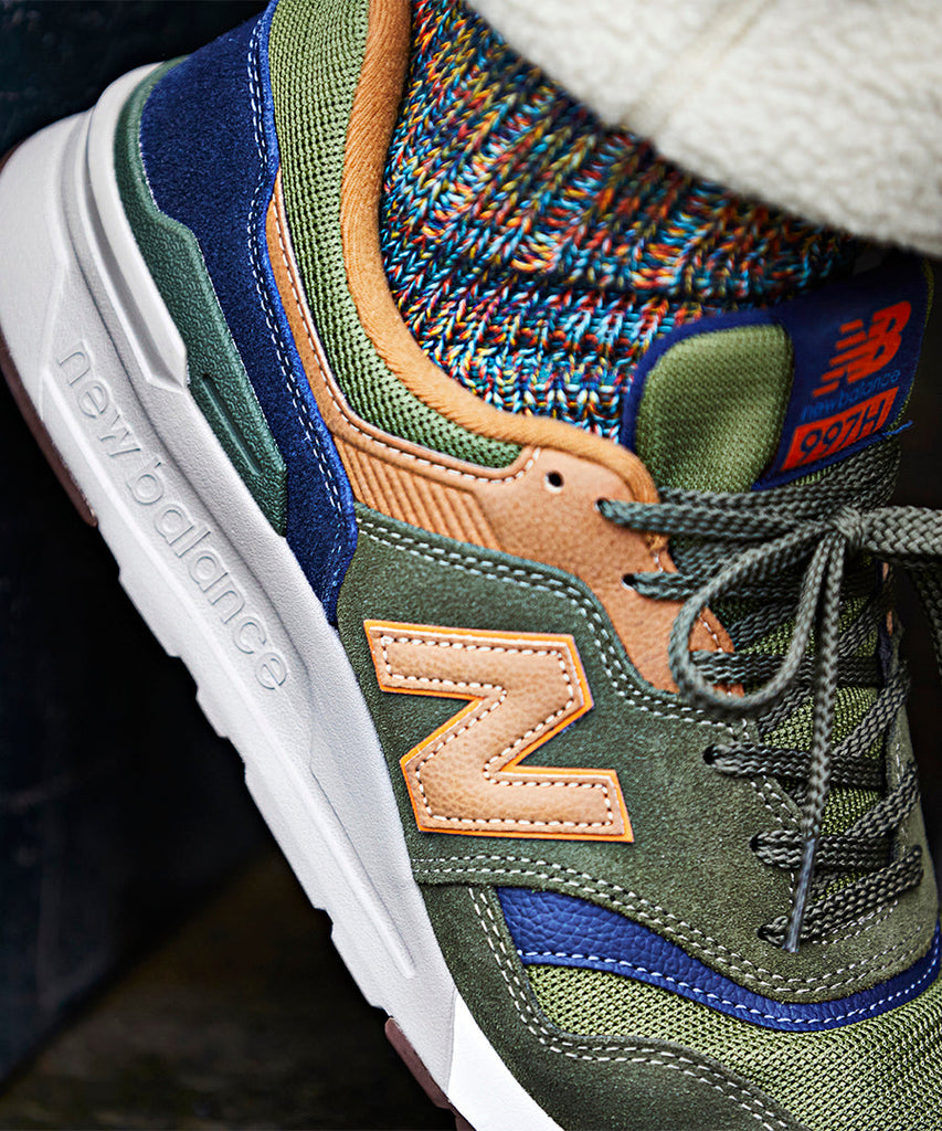 New Balance CM997HFU Oak Leaf Green Natural Indigo sneakers