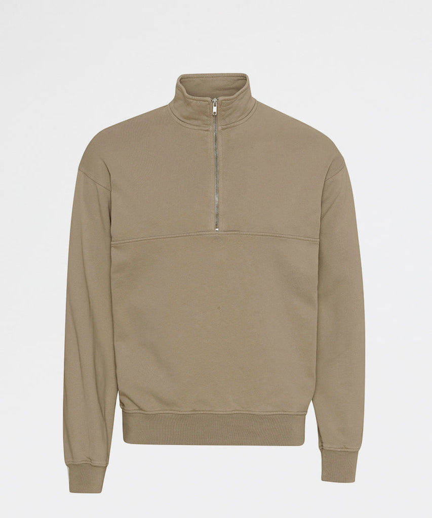 Organic Quarter Zip Oyster Grey-Colorful Standard-sweatshirts