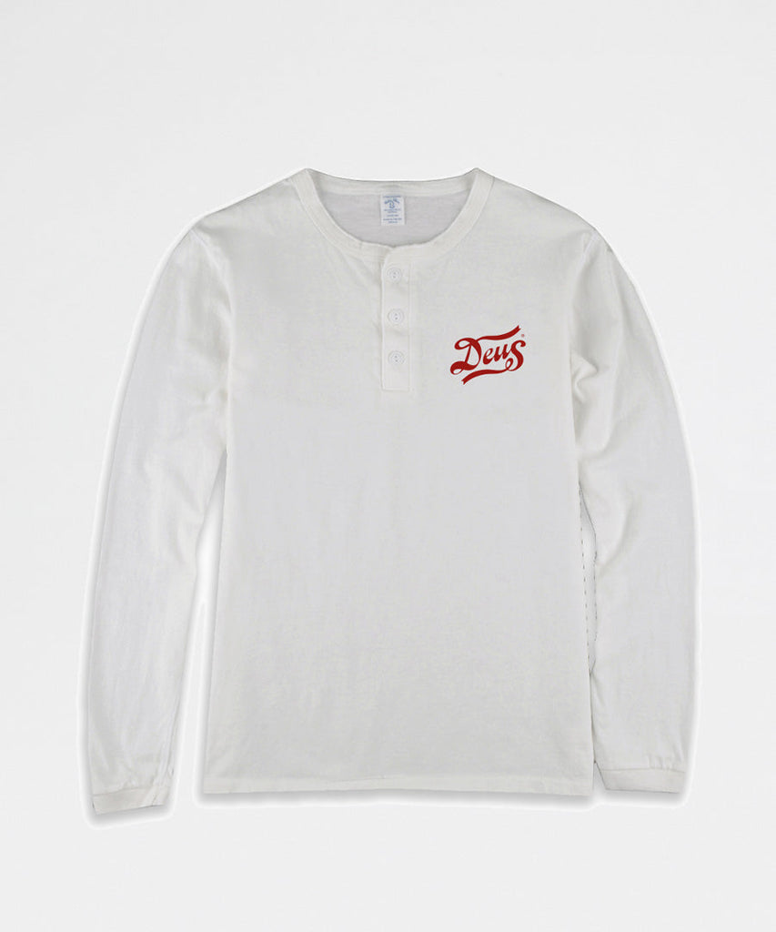 Deus Ex Machina Flagged Henley Off-White t-shirts