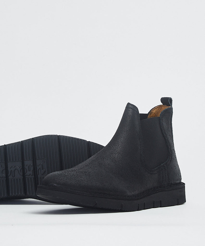 Garment Project Barnes Vibram Black Waxed Suede sneakers