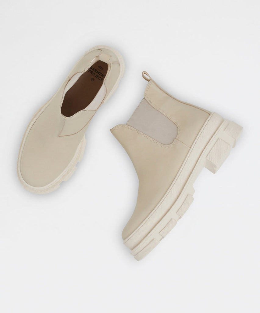 Irean Chelsea Off White Rubberised Leather-Garment Project-Packyard DK