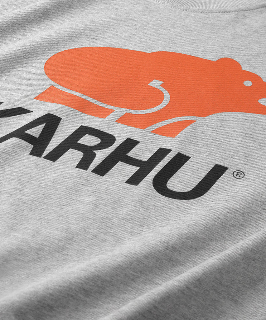 Basic Logo T-shirt Heather Grey Burnt Orange-Karhu-t-shirts