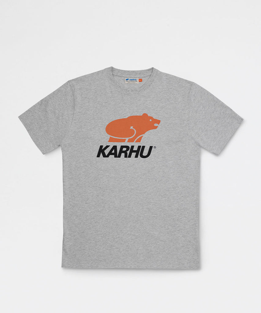 Basic Logo T-shirt Heather Grey Burnt Orange-Karhu-t-shirts