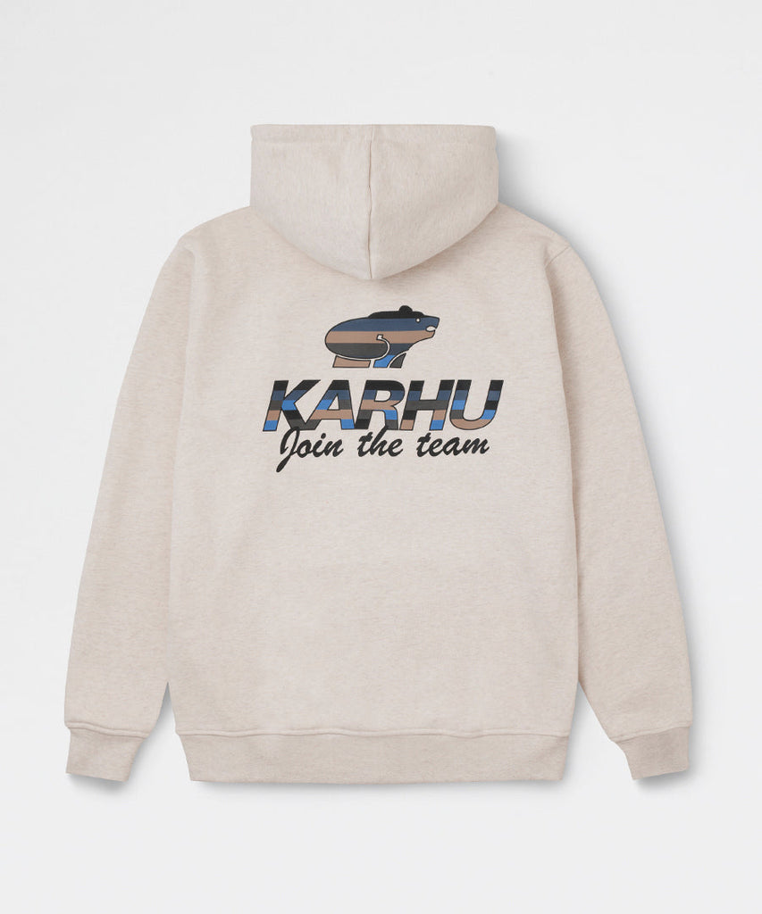 Team College Hoodie Oatmeal Melange Jet Black-Karhu-sweatshirts