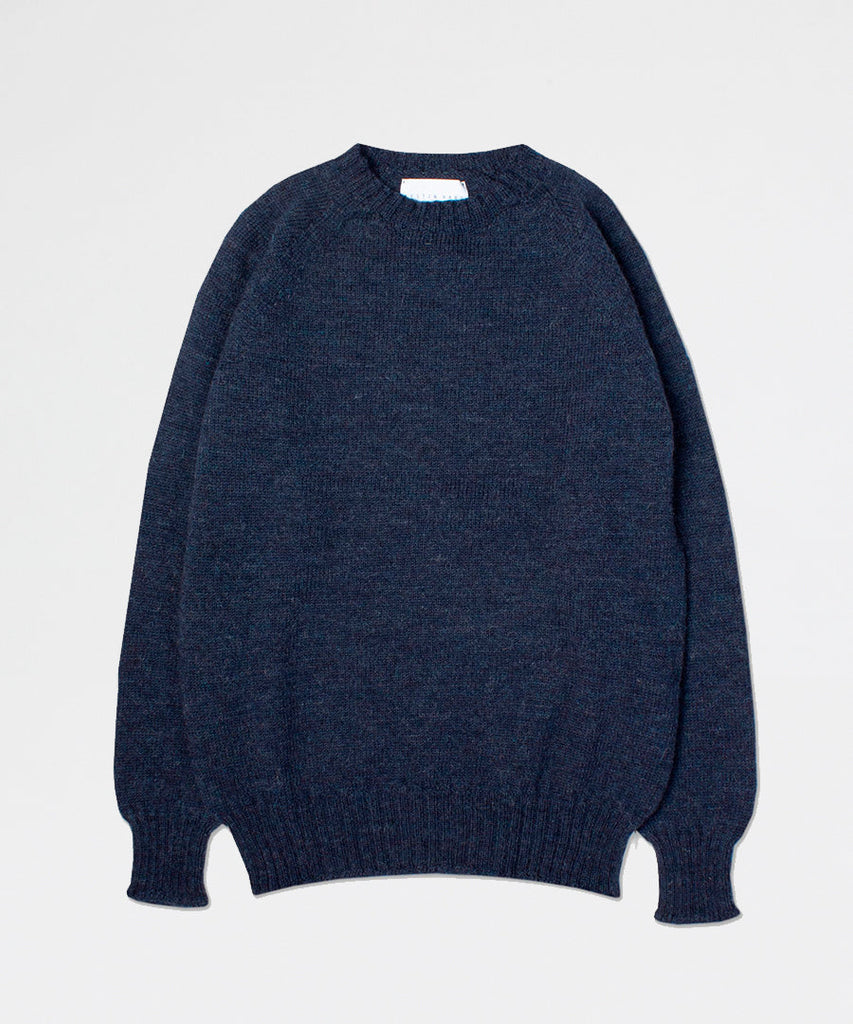 Kestin Shetland Crew Neck Denim Blue Trøjer