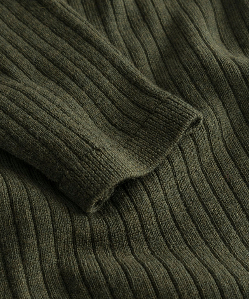 Zip Turtleneck Army Green-Han Kjøbenhavn-knitwear
