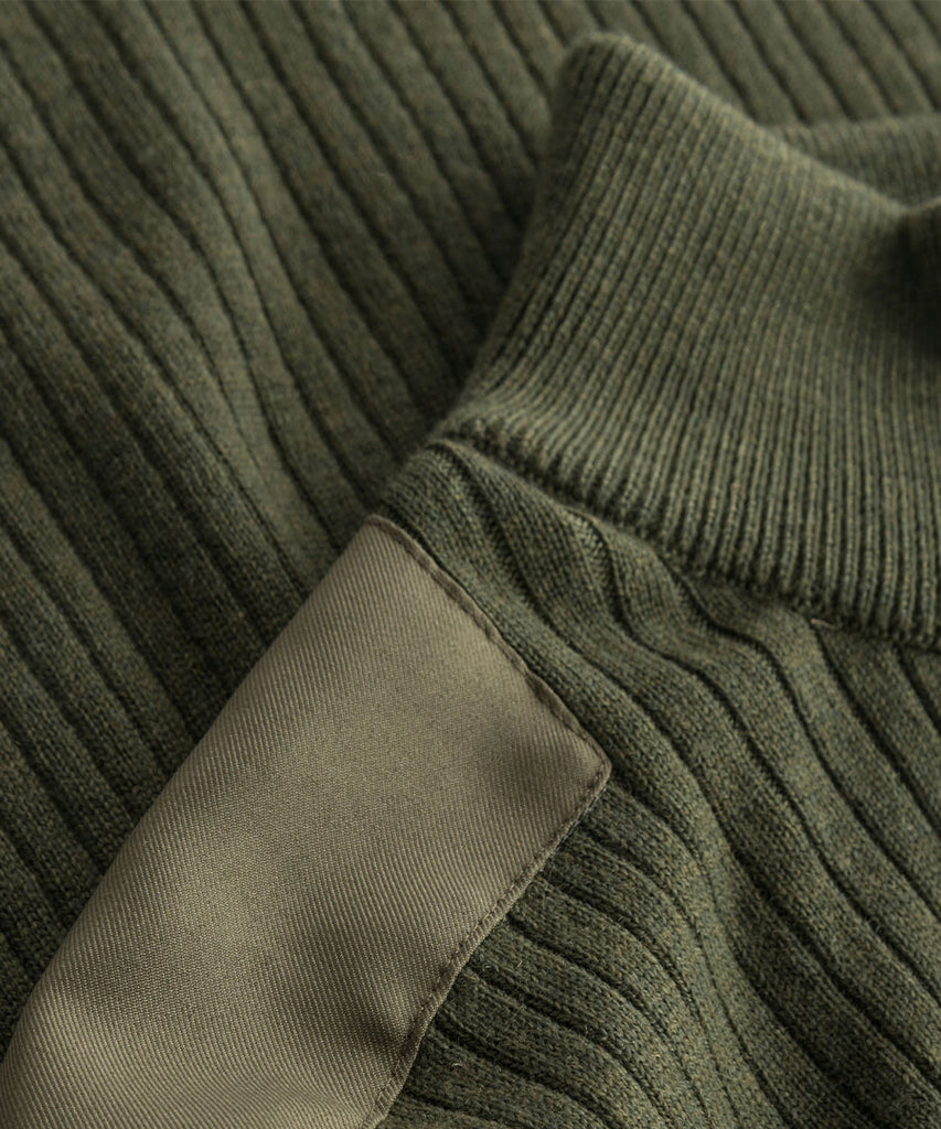 Zip Turtleneck Army Green-Han Kjøbenhavn-knitwear