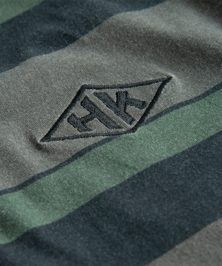 Boxy Tee Short Sleeve Dark Tonal Stripes-Han Kjøbenhavn-Packyard DK