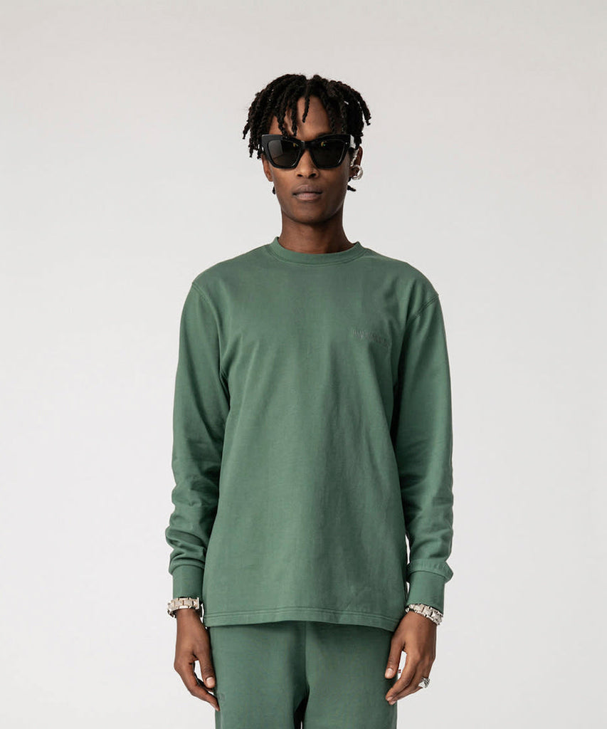 Casual Tee Long Sleeve - Dusty Green Logo-Han Kjøbenhavn-Packyard DK