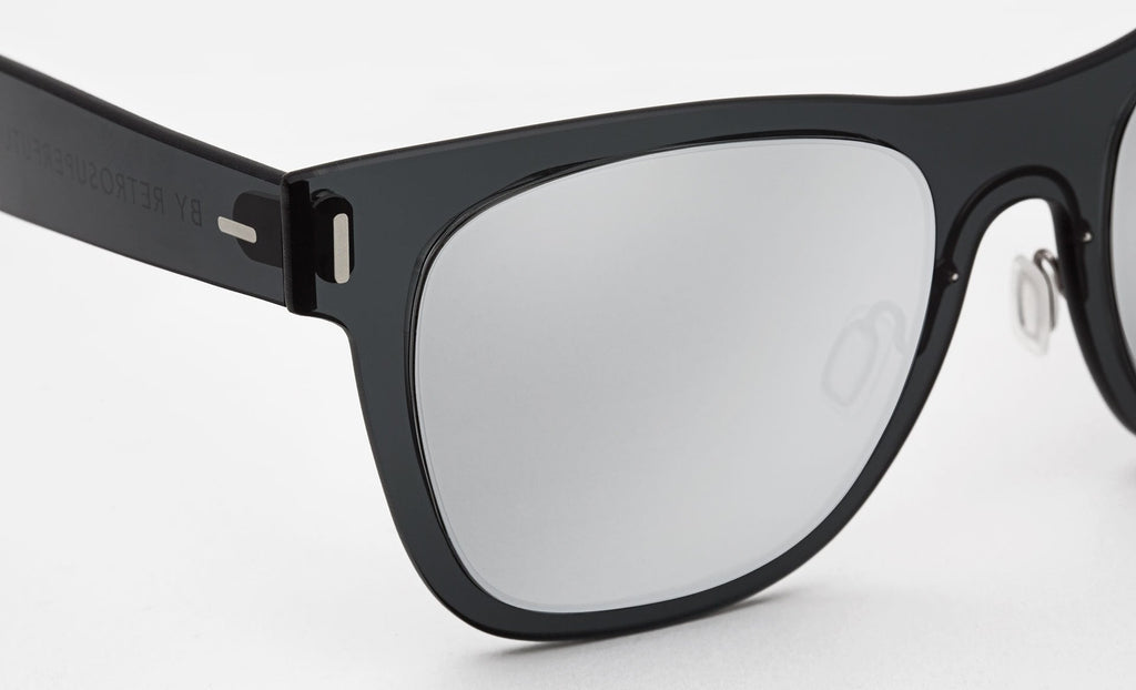 RETROSUPERFUTURE Duo-Lens Classic Silver Black sunglasses