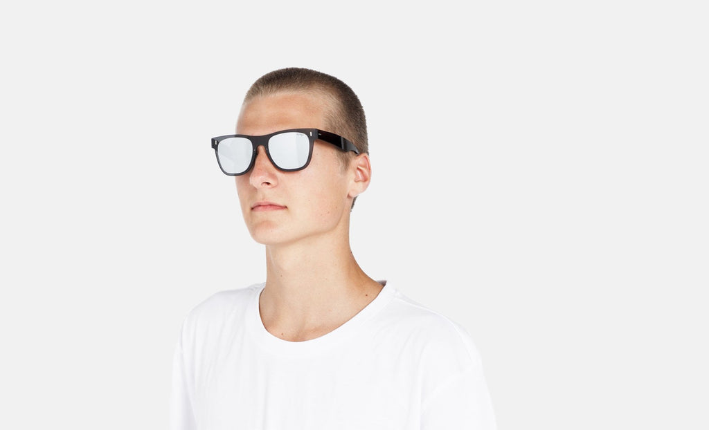 RETROSUPERFUTURE Duo-Lens Classic Silver Black sunglasses