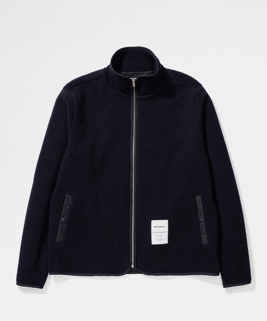 Frederik Tab Series Fleece Jacket Dark Navy-Norse Projects-jackets