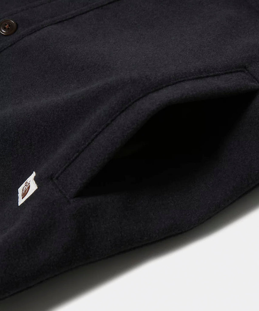 Wool Overshirt Asphalt Grey Burnt Olive Green-The North Face-shirts