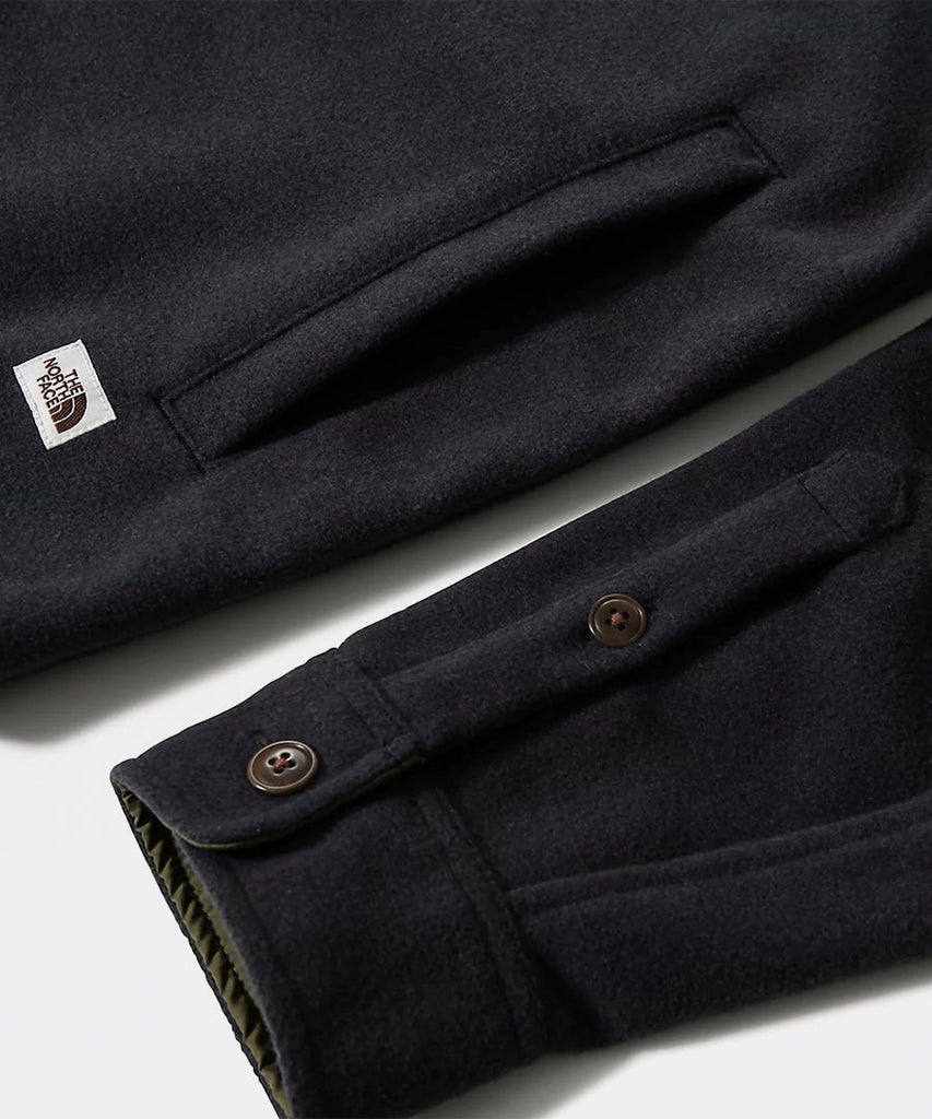 Wool Overshirt Asphalt Grey Burnt Olive Green-The North Face-shirts